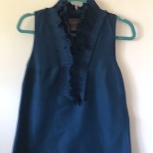 Kenar blue silk sleeveless blouse